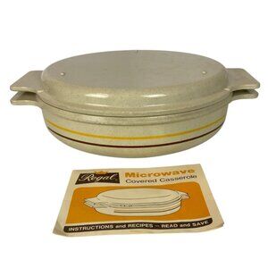 Vintage Regal Microwave Covered Casserole Dish 2L with Instruction Booklet